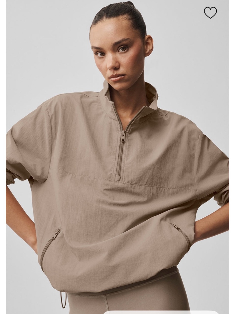ALO Yoga- Takeaway Track Pullover in Gravel